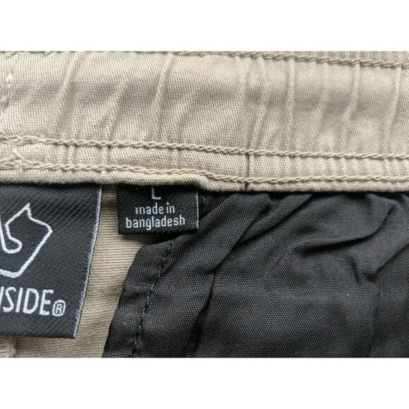 Burnside Cargo Drawstring Joggers Men's Large Khaki/Tan Pants Casual - Picture 9 of 11